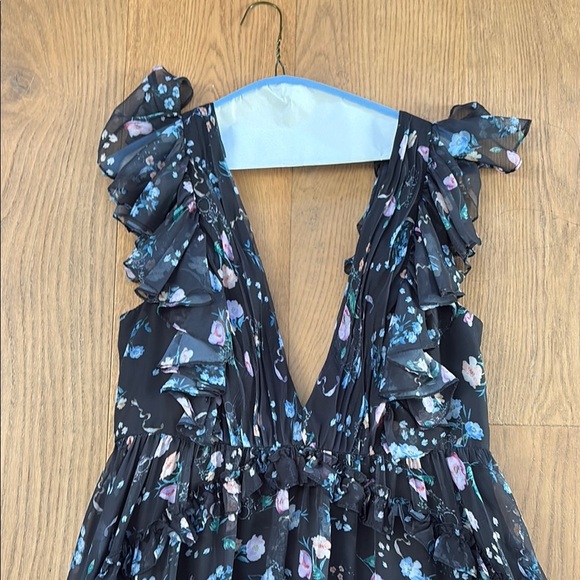 Mac Duggal floral ruffle dress size 10 - Picture 2 of 8